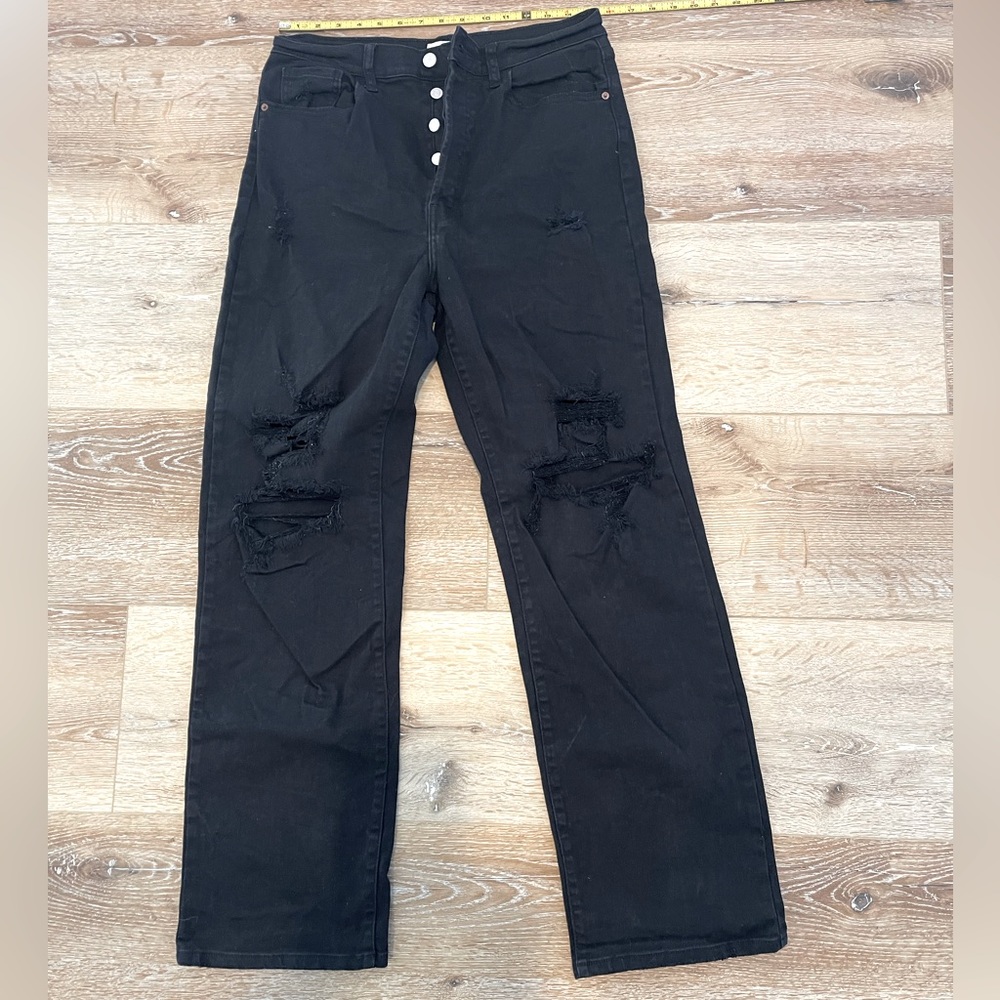 Ripped Button Fly Jean